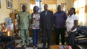 Mon equipe de travail au Togo et au Benin en compagnie du maire de Aneho et du Prefet de Lome lors de la presentation des documents d'archives mentionnant les traces de Dessalines dans le sud du Togo